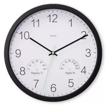 Hama Santorini Quartz clock Round Black, White