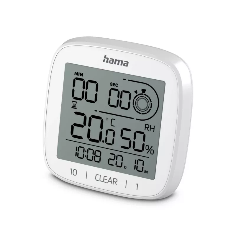 Digital clock Hama 00185893 Square White Wall/Table Battery AAA