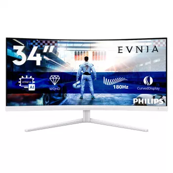 Philips Evnia 5000 34M2C5501A/00 computer monitor 86.4 cm (34 inch) 3440 x 1440 pixels Wide Quad HD LCD White