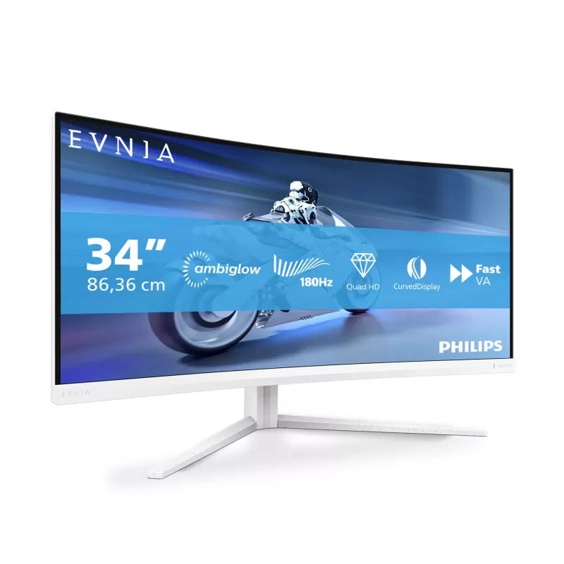 Philips Evnia 5000 34M2C5501A/00 computer monitor 86.4 cm (34 inch) 3440 x 1440 pixels Wide Quad HD LCD White