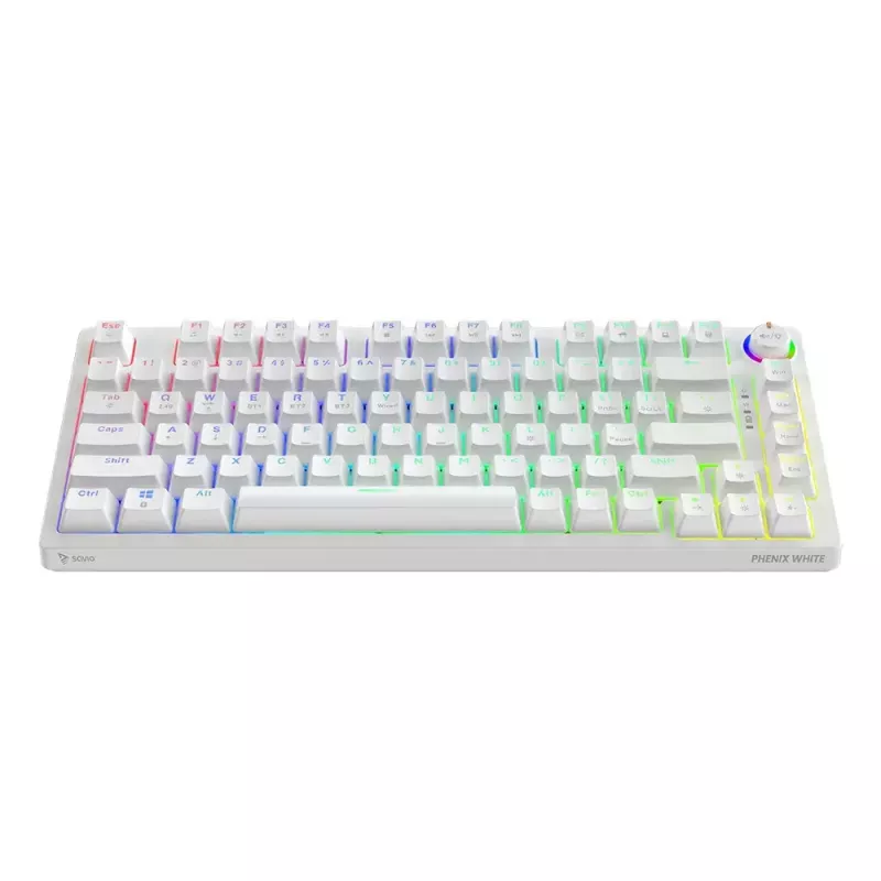 Gaming Keyboard Savio Phenix WHITE GAT YELLOW USB Bluetooth QWERTY