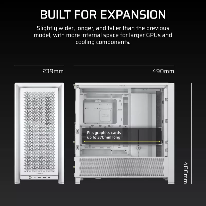 CORSAIR Mid-tower - Geh Midi Frame 4000d White