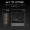 PC case CORSAIR FRAME 4000D RS ARGB Midi Tower Black — ATX/Micro-ATX/Mini-ITX, tempered glass, ARGB fans, up to 370 mm GPU