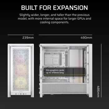 CORSAIR Mid-tower - Geh Midi Frame 4000d Rs ArGB White