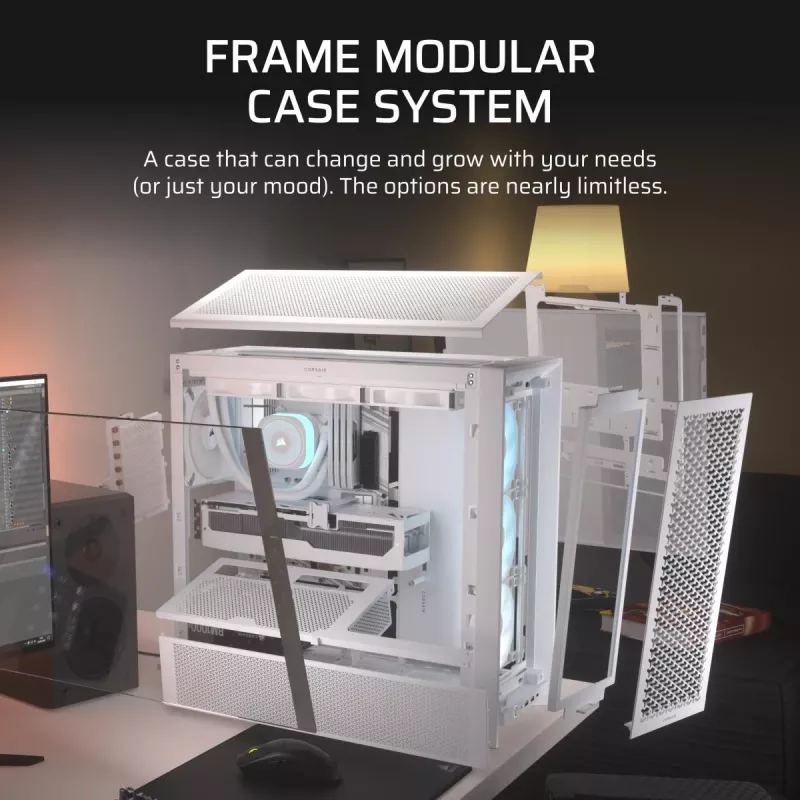 CORSAIR Mid-tower - Geh Midi Frame 4000d Rs ArGB White