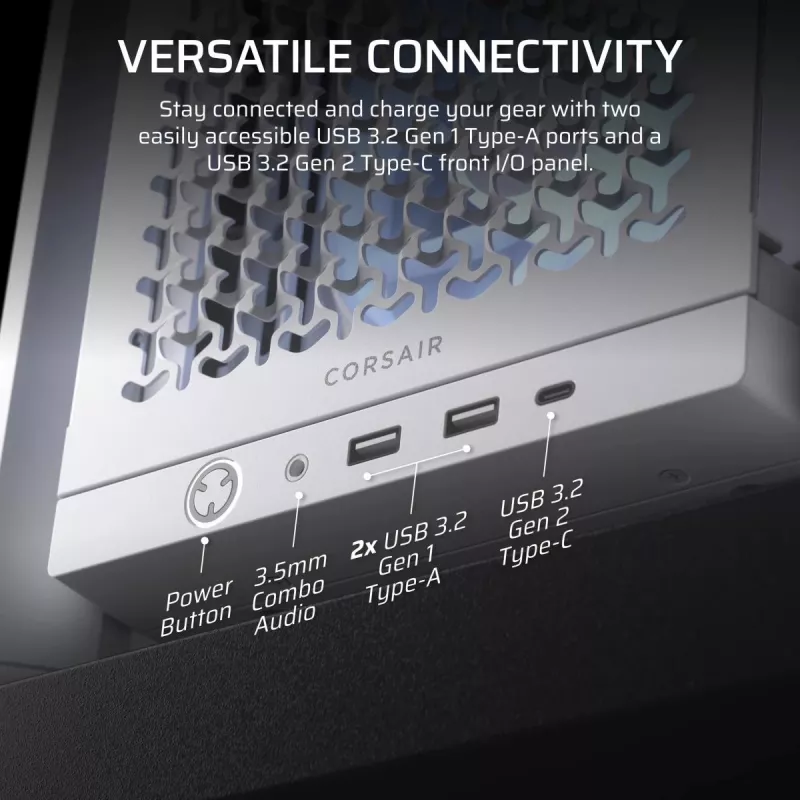 CORSAIR Mid-tower - Geh Midi Frame 4000d Rs ArGB White