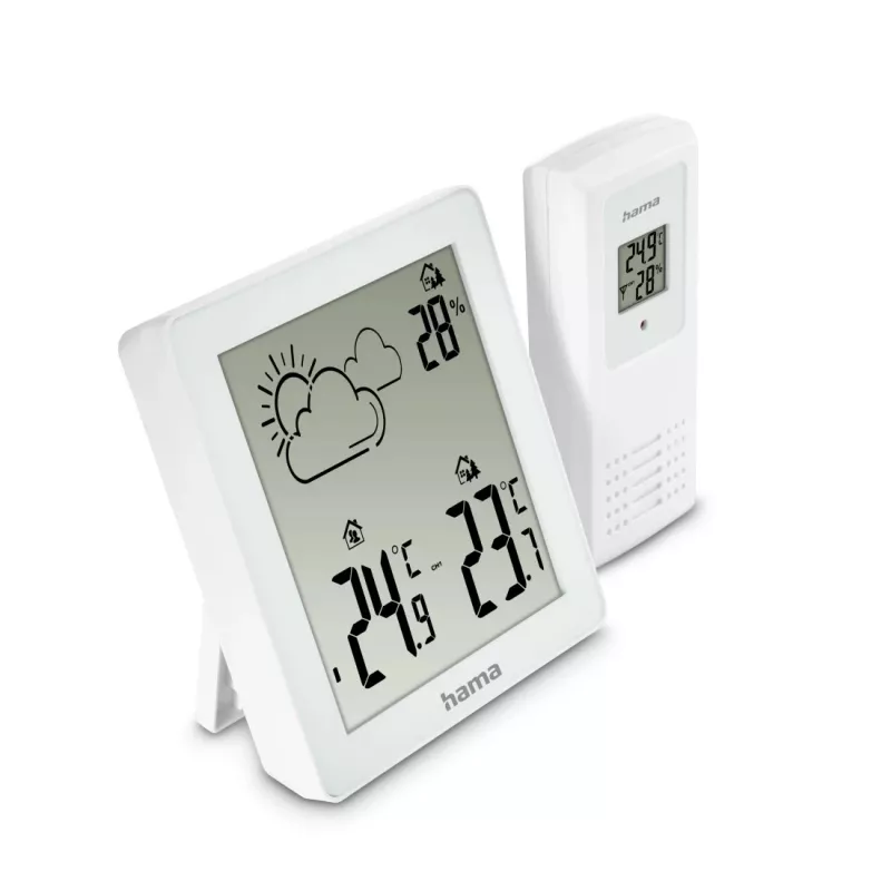Hygrometer Thermometer Hama Zakynthos White Indoor Outdoor Battery AAA
