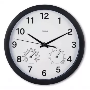 Hama Malta Quartz clock Circle Black