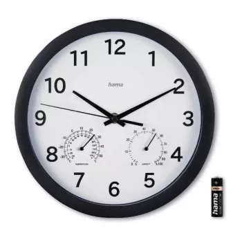 Hama Malta Quartz clock Circle Black
