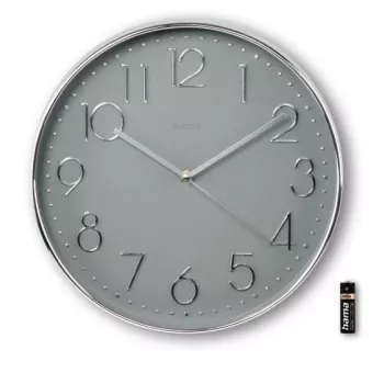 Hama Corsica Quartz clock Circle Grey, Silver