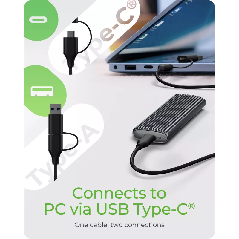 ICY BOX IB-1808MCT-CU31 SSD enclosure Black M.2