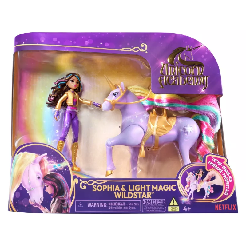 Fashion doll Usorteret Unicorn Academy Sophia & Light Magic Wildstar with Rainbow Light-up Effects, LR44 batteries, 241 mm