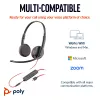 HP Poly Blackwire 3225 Stereo USB-C Headset +3.5mm Plug +USB-C/A Adapter (Bulk)