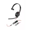 HP Poly Blackwire 5210 Monaural USB-C Headset +3.5mm Plug +USB-C/A Adapter