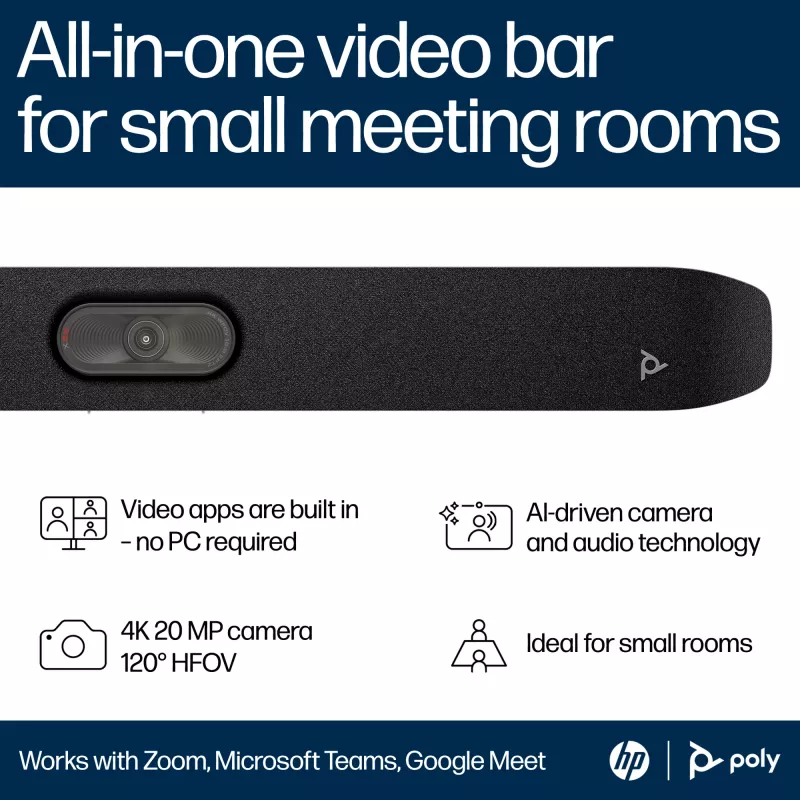 HP Poly Studio X32 All-In-One Video Bar No Power Supply