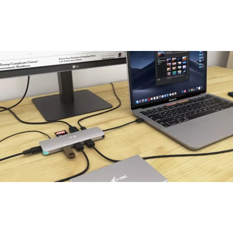 i-tec USB-C Metal Nano Docking Station 4K HDMI LAN with Power Delivery 100W + Universal Charger 100W
