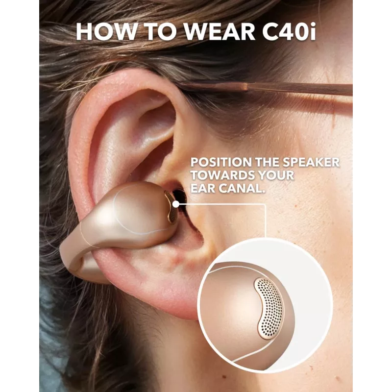 Anker Soundcore C40i Open-Ear Wireless Earbuds, Desert Bronze