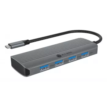 ICY BOX IB-DK4022a-CPD Wired USB 3.2 Gen 1 (3.1 Gen 1) Type-C Aluminium, Silver