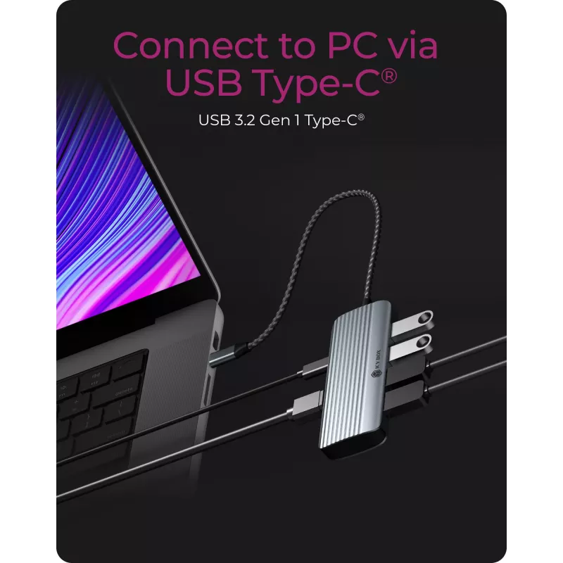 ICY BOX IB-DK4022a-CPD Wired USB 3.2 Gen 1 (3.1 Gen 1) Type-C Aluminium, Silver