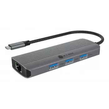 ICY BOX IB-DK4034a-CPD Wired USB 3.2 Gen 1 (3.1 Gen 1) Type-C Aluminium, Silver