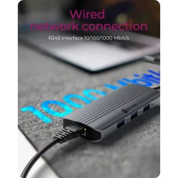 ICY BOX IB-DK4034a-CPD Wired USB 3.2 Gen 1 (3.1 Gen 1) Type-C Aluminium, Silver