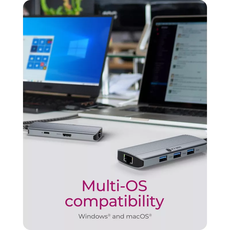 ICY BOX IB-DK4034a-CPD Wired USB 3.2 Gen 1 (3.1 Gen 1) Type-C Aluminium, Silver