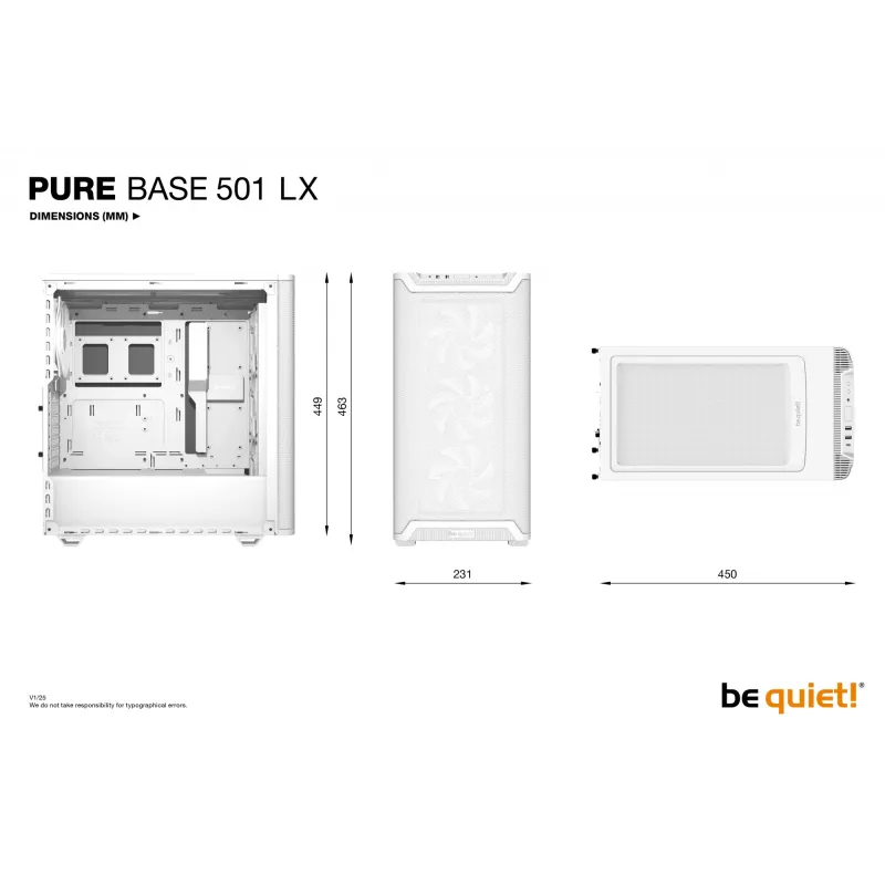 PC Case be quiet! Pure Base 501 LX White Midi Tower