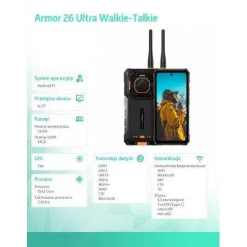 Smartphone UleFone Armor 26 Ultra 6.1 inch 12GB RAM 512GB storage Black