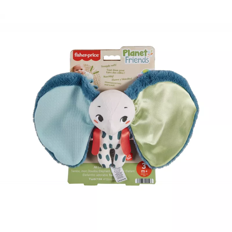 Soft toy MATTEL Fisher-Price Planet Friends Giant Ear Elephant HKD63, plush elephant companion