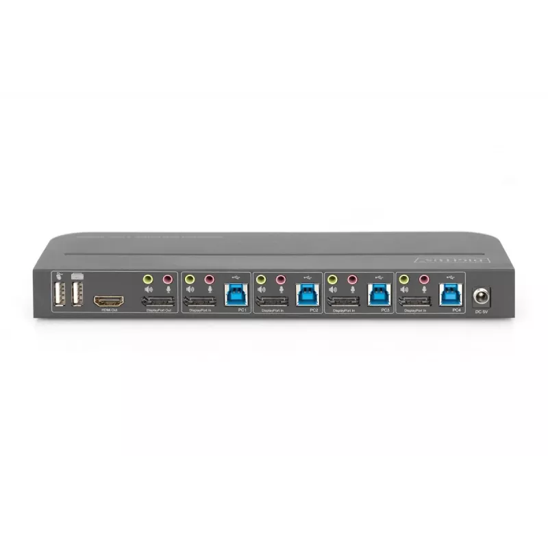 DIGITUS KVM Switch 4x1 DP DP/HDMI Out USB 4Kx2K 60Hz