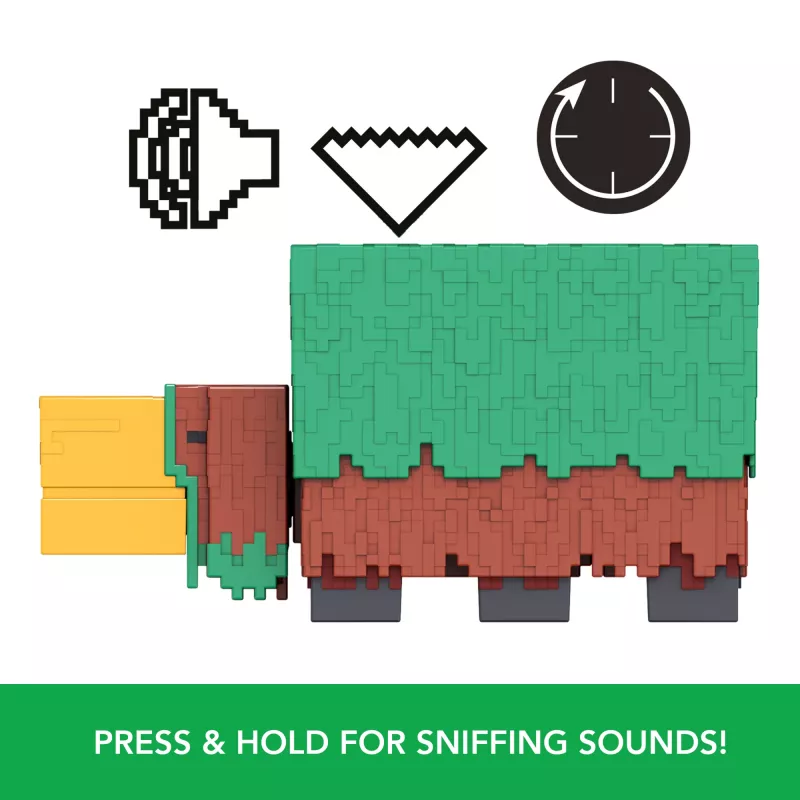 Minecraft Sniffer Action Figure with Game-Accurate Sounds, 3.25-inch Scale Collectible Toy