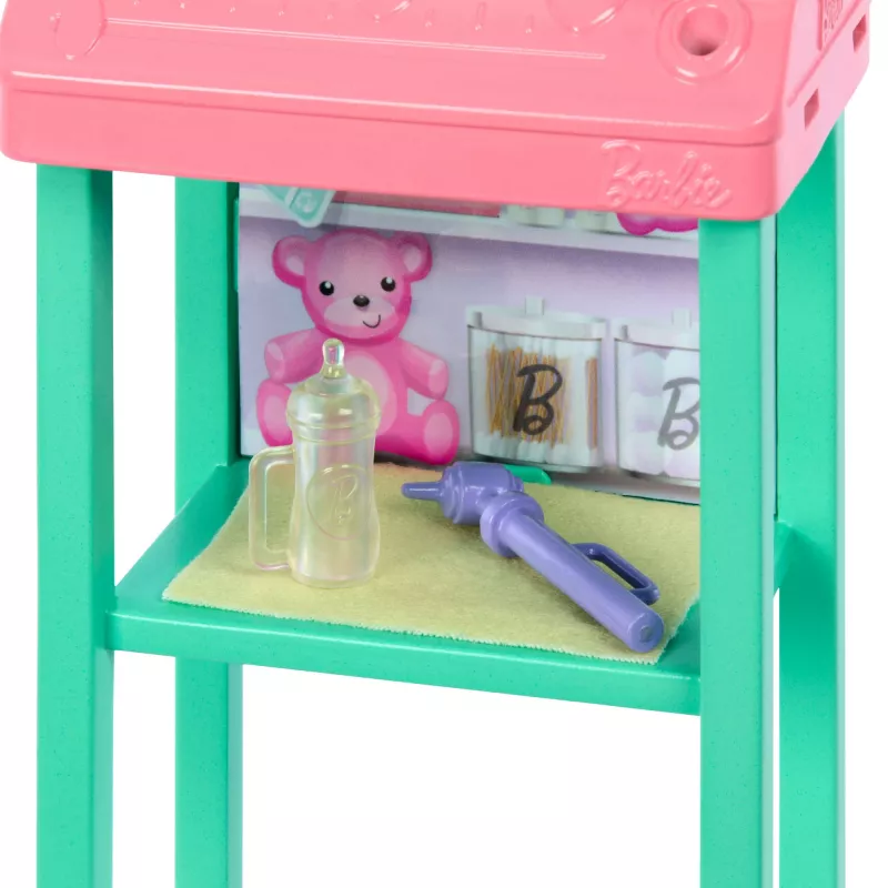 Barbie Baby Doctor Doll with Blonde Fashion Doll, 1 Baby Doll, Furniture & Accessories