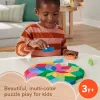 Fisher-Price Wooden Mandala Geometric Puzzle for Toddlers & Kids, 40 Wood Pieces