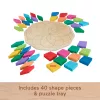 Fisher-Price Wooden Mandala Geometric Puzzle for Toddlers & Kids, 40 Wood Pieces