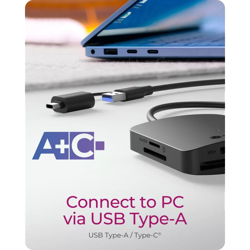 ICY BOX IB-CR302-CU3 card reader USB 3.2 Gen 1 (3.1 Gen 1) Type-A Black