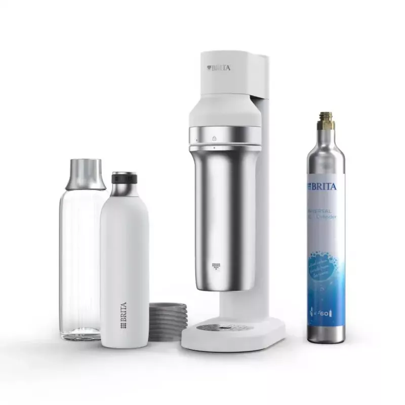 Soda maker BRITA Carbonator 1046730 White — compact countertop carbonator with 2 bottles (231×126×443 mm)