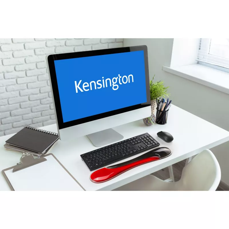 Kensington K62442WW Slim Duo Gel Keyboard Wrist Rest, 490 x 95 x 18 mm, Red