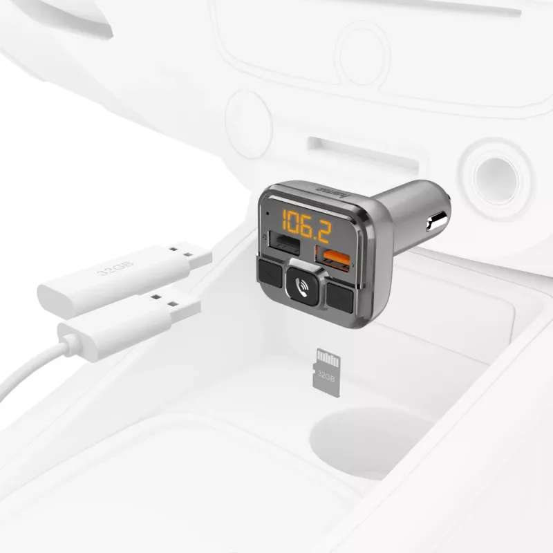 Hama 00014165 FM transmitter 87.6 - 107.9 MHz Cigar lighter Silver