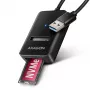 SSD enclosure AXAGON ADM2-AM USB-A 10Gbps for single M.2 NVMe/SATA drive, USB 3.2 Gen 2, 10 cm cable, black