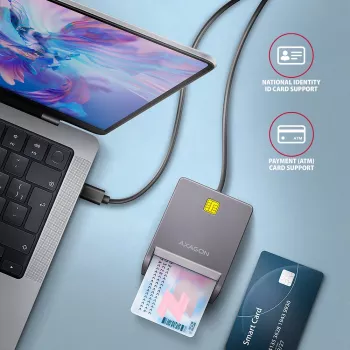 Card Reader Axagon CRE-SM3TC USB 2.0 Type-C Grey SmartMedia