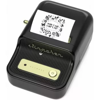 Label printer NIIMBOT B21S Black — compact Bluetooth roll printer, 50 mm print width, 60 mm/s, Li-Ion 1200 mAh