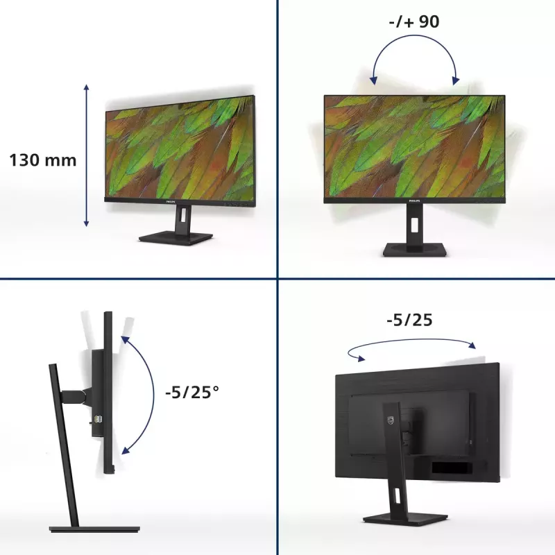 Philips 3000 series 27B1N3800/00 computer monitor 68.6 cm (27 inch) 3840 x 2160 pixels 4K Ultra HD LCD Black