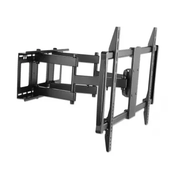 Manhattan Wall Mount for TV & Monitors (Full Motion), For screens 37 inch to 100 inch, VESA compatibility: all between 200x200mm to 900x600mm - check the dimensions of the four mounting holes on back of screen to ensure it fits, Max 80kg, Black, Bracket, Lifetime Warranty