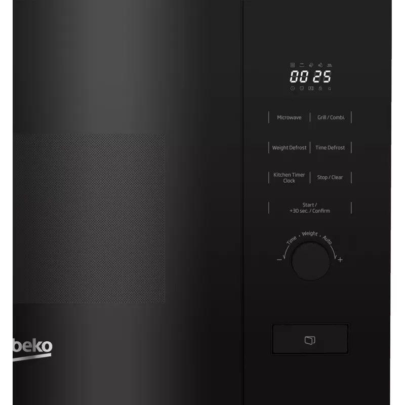 Built-in microwave oven BEKO BMGB20212B, grill, 800 W, 20 L, rotary control & buttons, 24.5 cm turntable, black