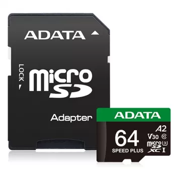 MicroSDXC Card ADATA Speed Plus 64GB UHS Class 3 Model UD64GUI3V30A2SP-RA1