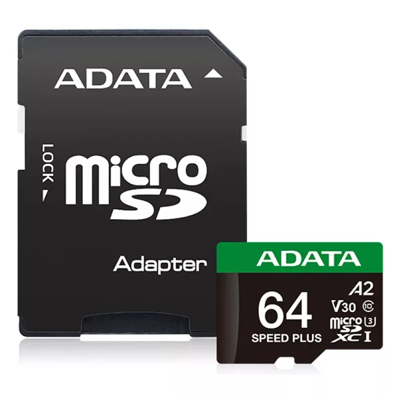 MicroSDXC Card ADATA Speed Plus 64GB UHS Class 3 Model UD64GUI3V30A2SP-RA1