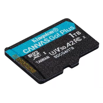 Kingston Technology 1TB microSDXC Canvas Go Plus Gen4 200R A2 U3 Single Pack w/o ADP