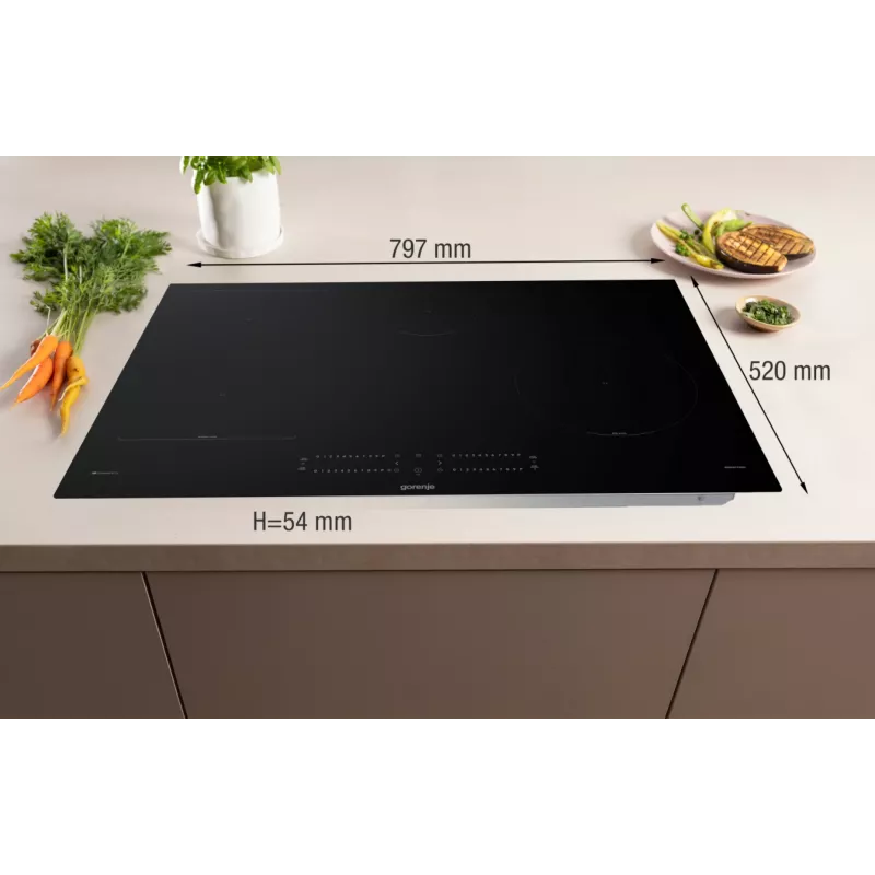 Gorenje Induktionshäll GI8432BSCWF, Black, Built-in, 60 cm, Zone induction hob, Glass-ceramic, 4 zone(s)
