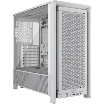 PC case CORSAIR FRAME 4000D RS Midi Tower White — ATX, tempered glass, 3x120mm front fans, supports 360/240/140mm radiators
