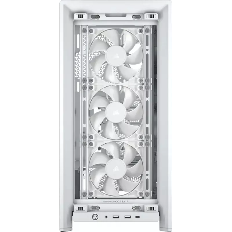 PC case CORSAIR FRAME 4000D RS Midi Tower White — ATX, tempered glass, 3x120mm front fans, supports 360/240/140mm radiators